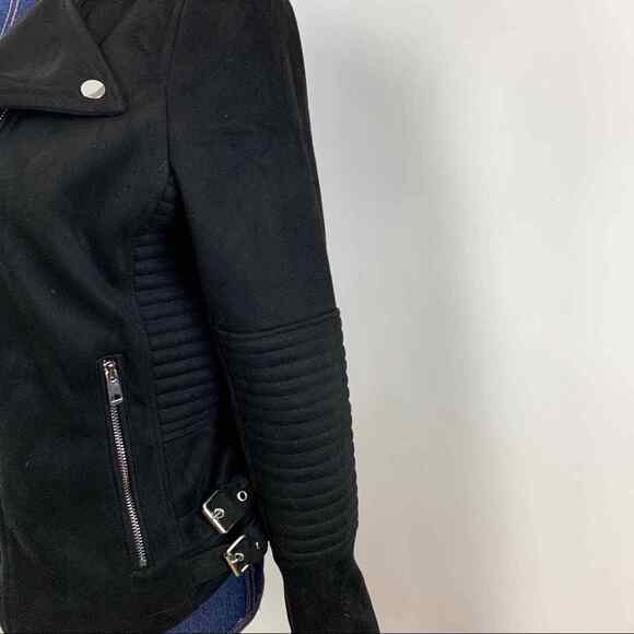 YMI Faux Suede Black Moto Jacket Asymmetrical Zipper sm - Picture 8 of 8
